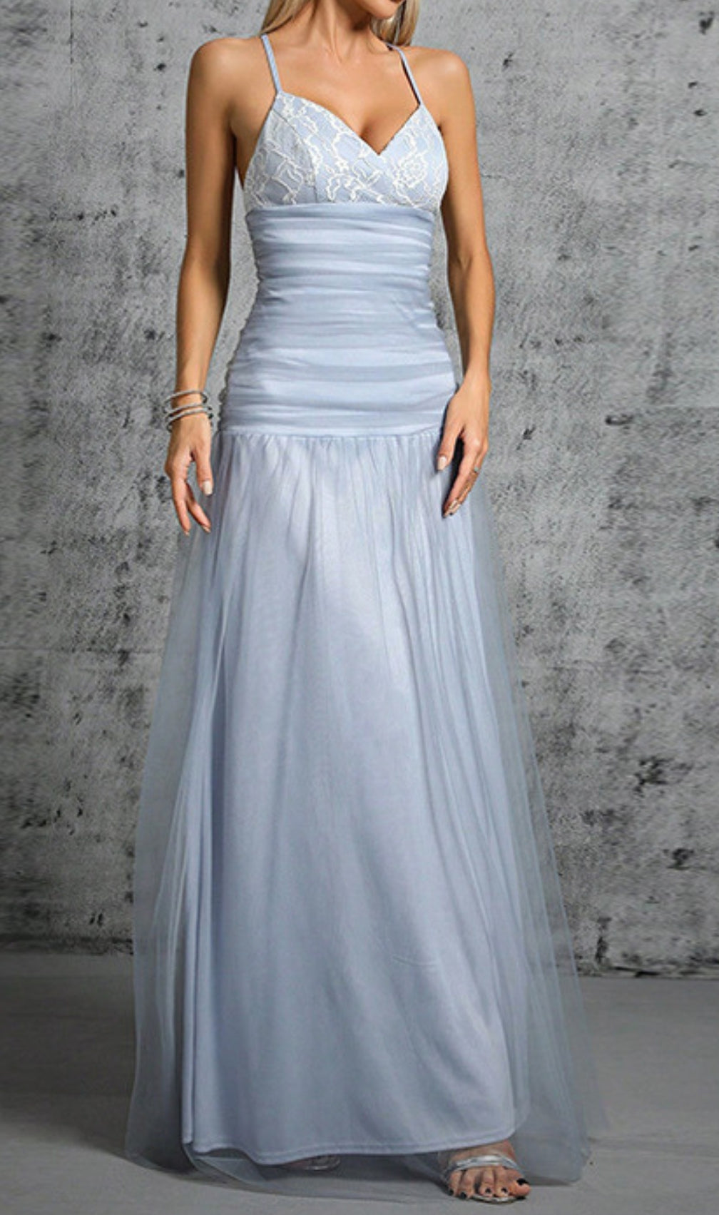 Doman Strappy Mesh Maxi Dress