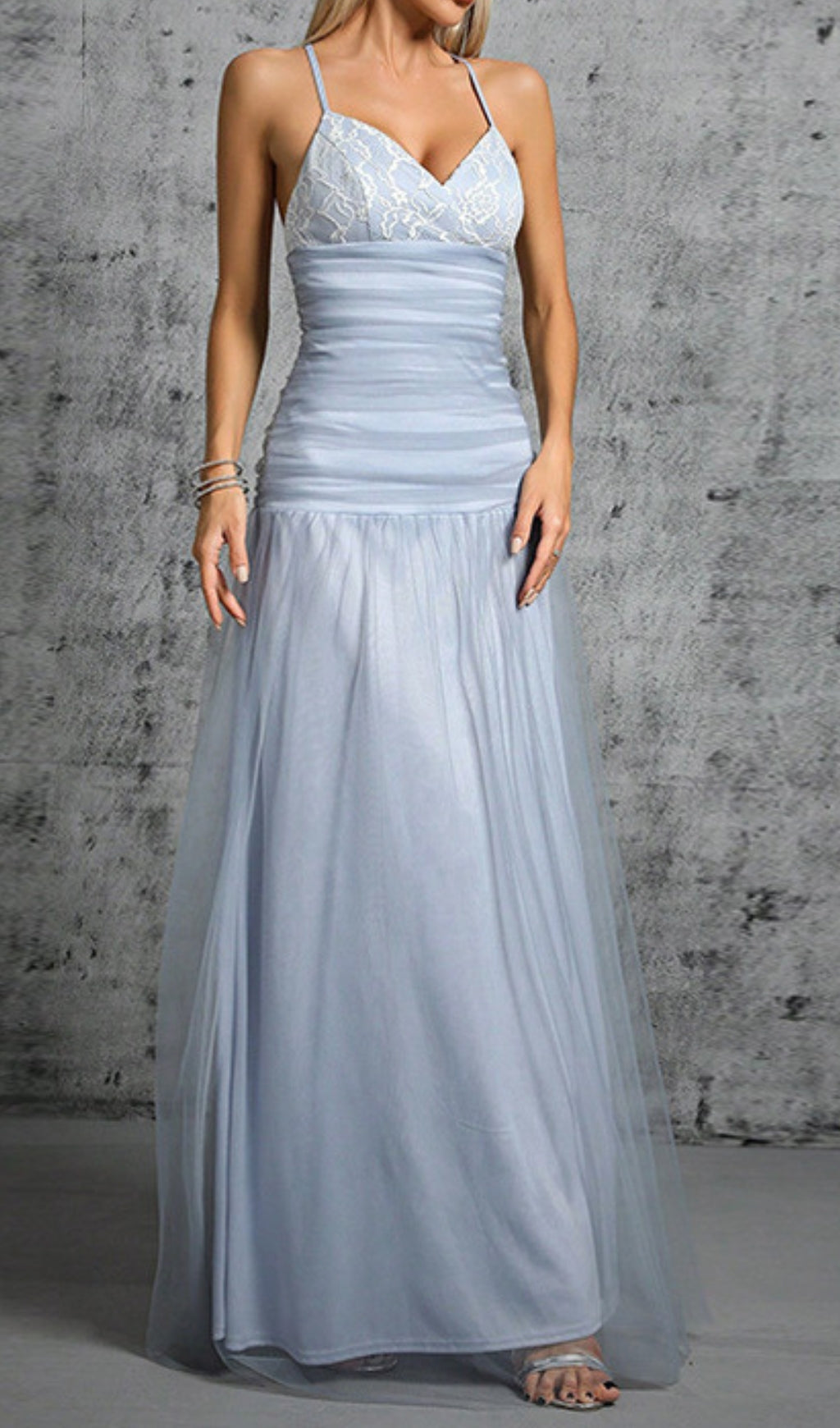 Doman Strappy Mesh Maxi Dress