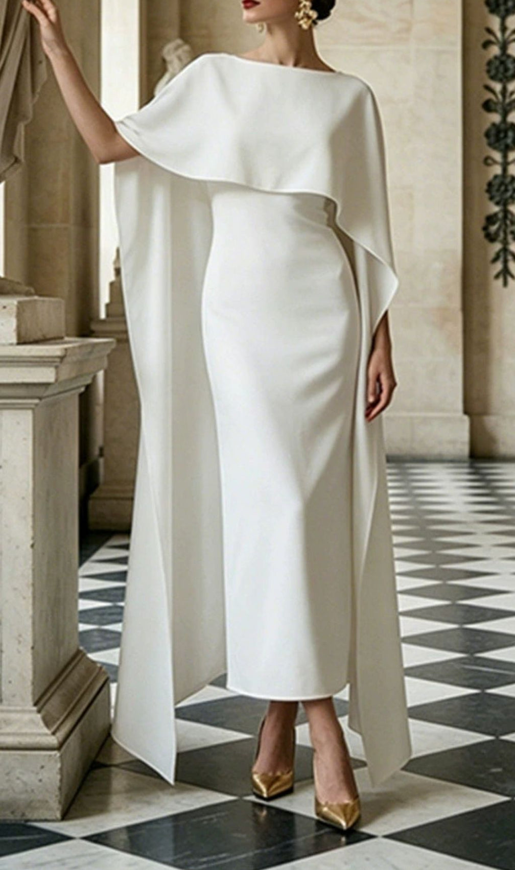 Kiya Maxi Dress With Cape