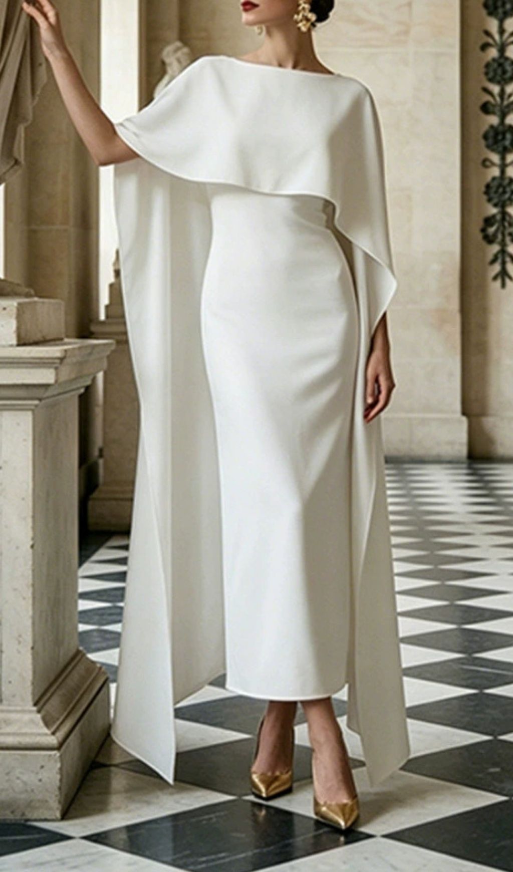 Kiya Maxi Dress With Cape