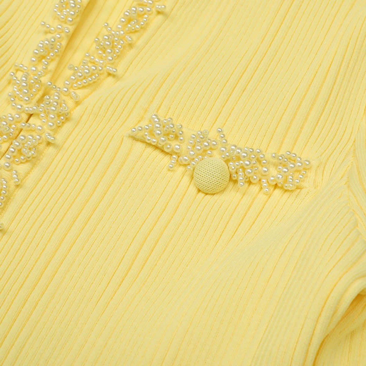 Buttery Yellow Ribbed Knit Cardigan & Mini Skirt Set - Chic 2-Piece Outfit