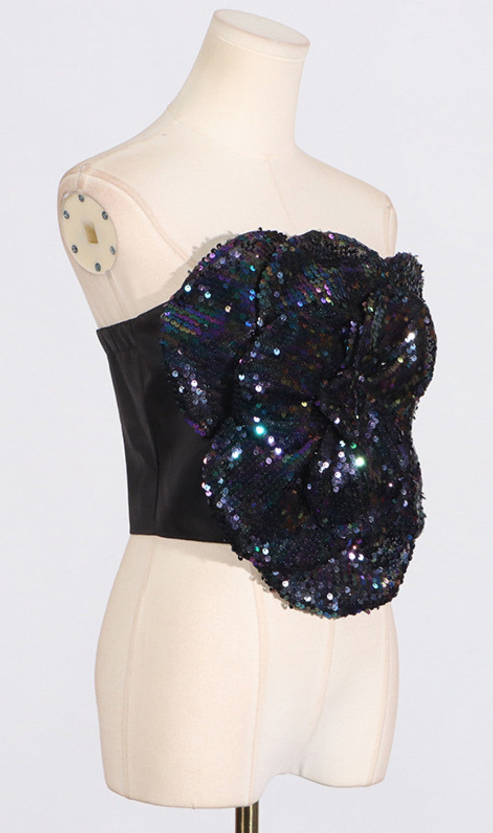 Aninda Sequin Flower Crop Top
