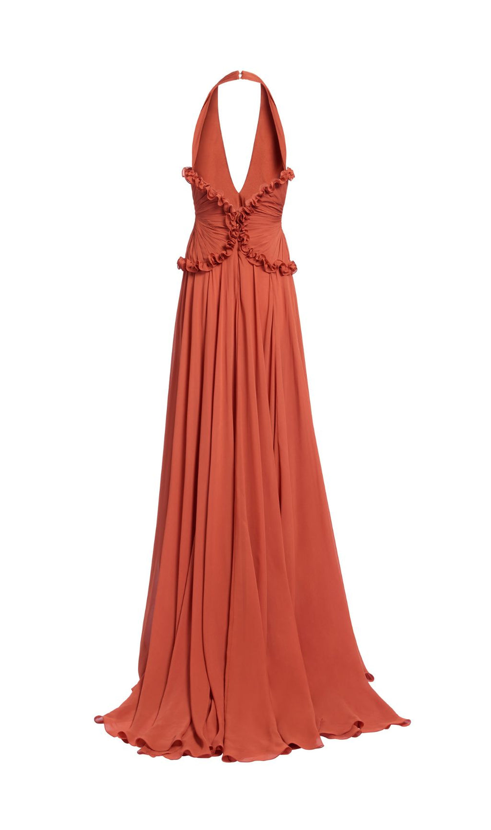 Gili Orange Halter Maxi Dress