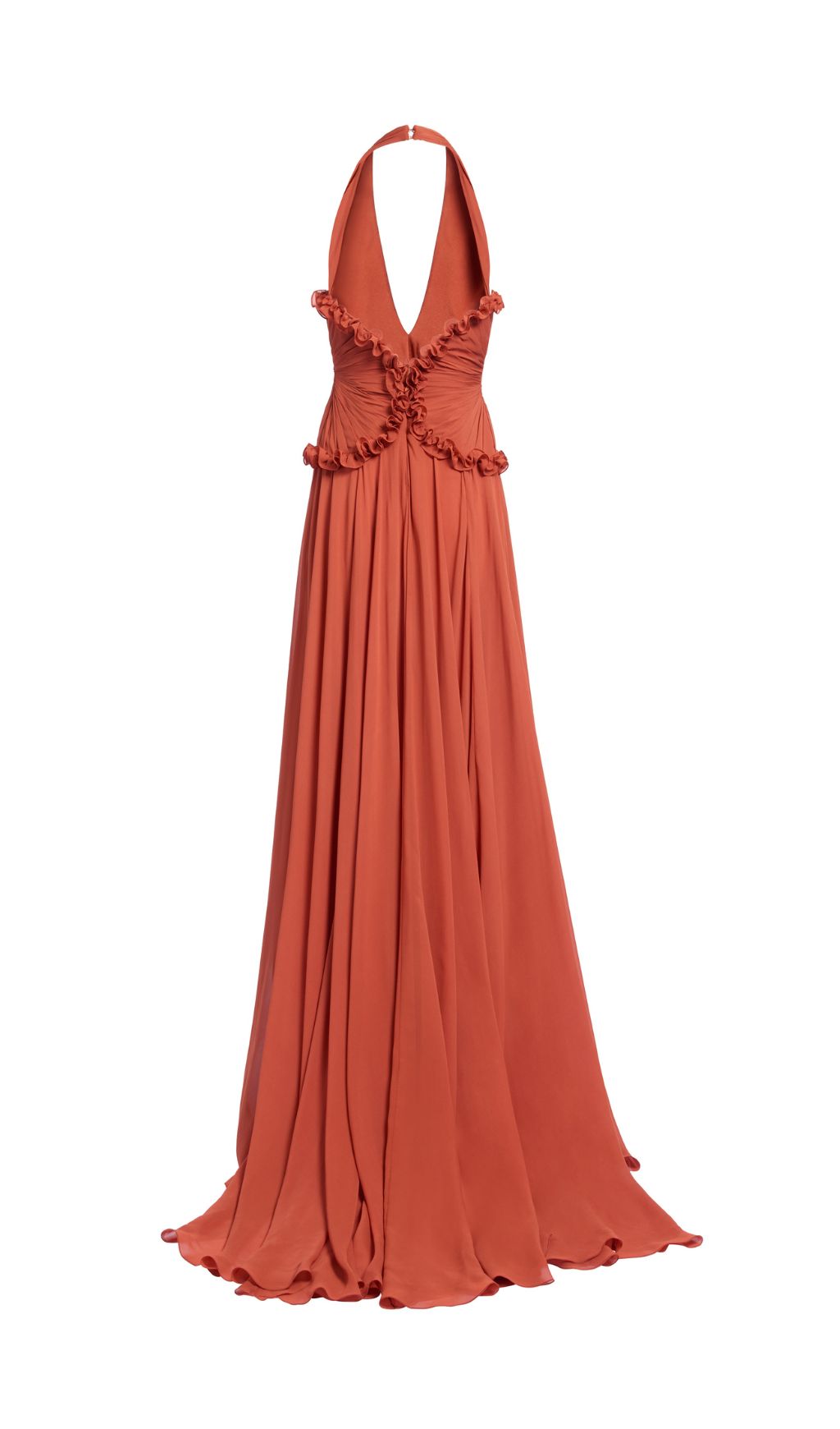 Gili Orange Halter Maxi Dress
