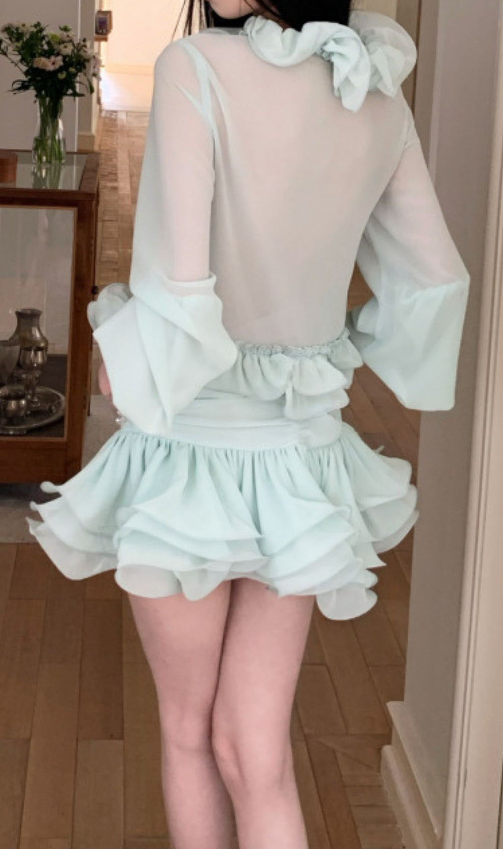 Fayola Green Ruffle Two-Piece Set