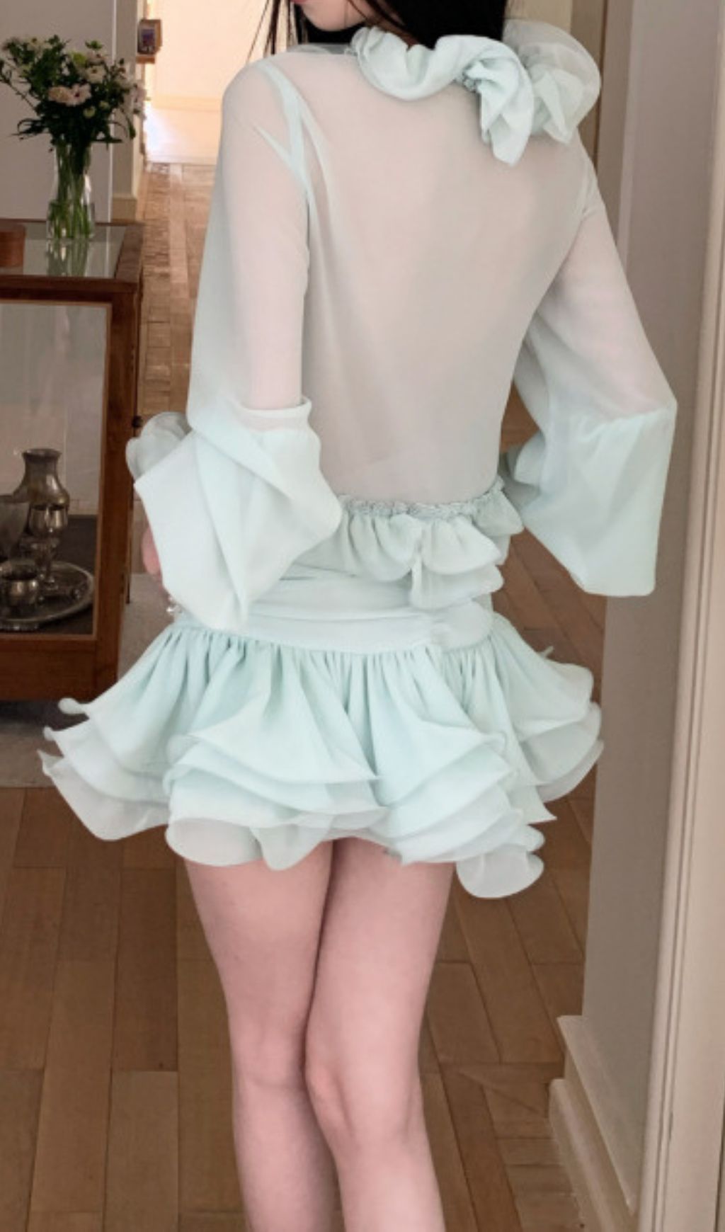 Fayola Green Ruffle Two-Piece Set