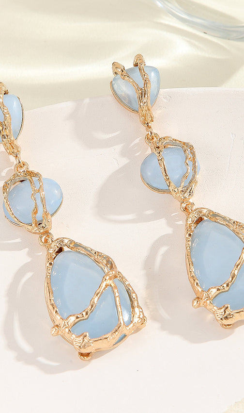 Cyrilla Bohemian Gemstone Drop Earrings | Green & Pink Statement Dangles