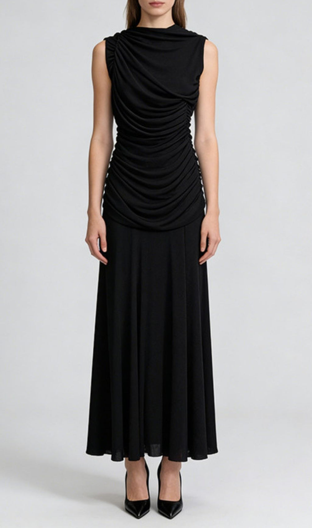 Kanani Elegant Ruched Sleeveless Maxi Dress | Figure-Flattering & Timeless