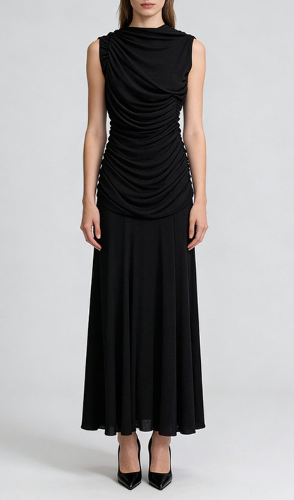 Kanani Elegant Ruched Sleeveless Maxi Dress | Figure-Flattering & Timeless