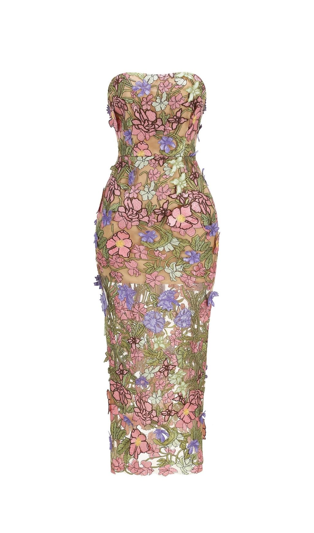 Kasey Enchanted Bloom Strapless Embroidered Maxi Dress