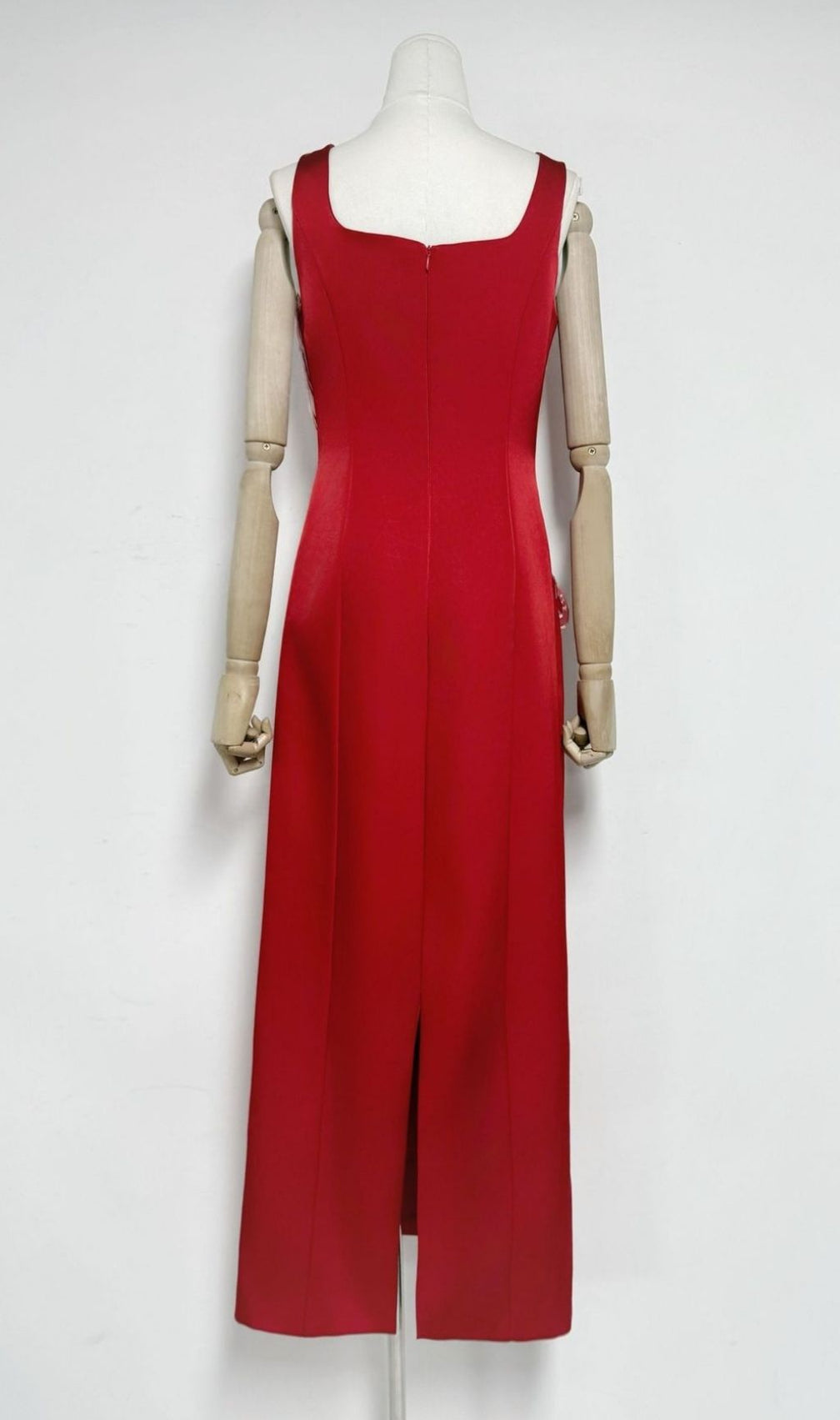 Karin Elegant Floral Embroidered Maxi Dress - Strappy Square Neck Gown