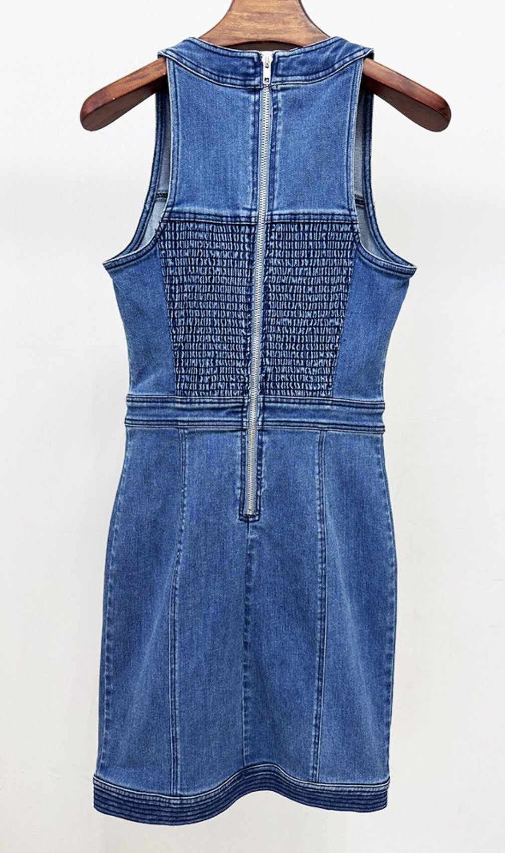 Jonet Blue Denim Sleeveless Mini Dress