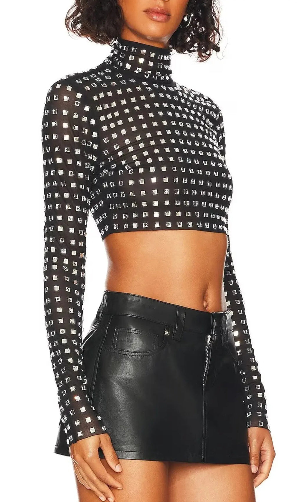 Crystal Crop Top In Black