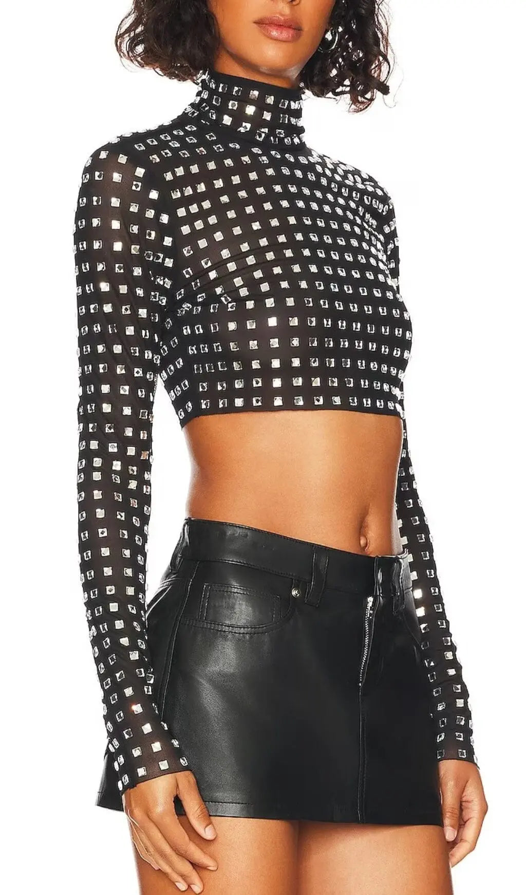 Crystal Crop Top In Black