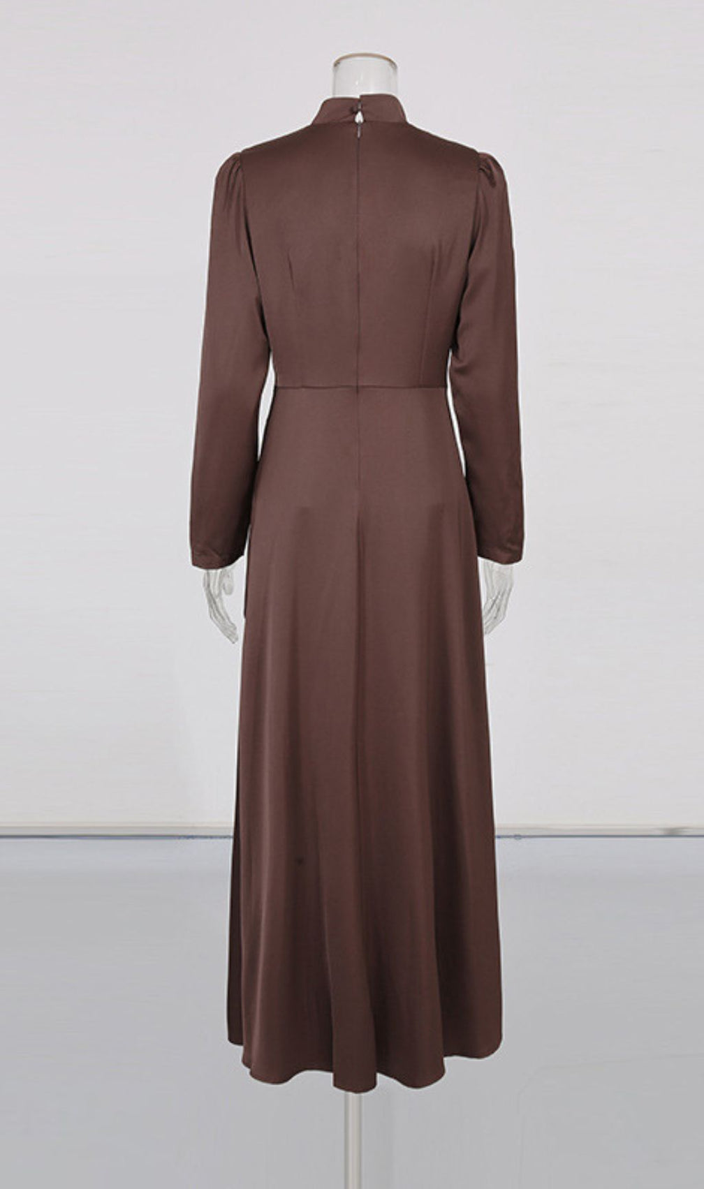 Glamorous Izdihar Brown Satin Diamante Maxi Dress for Special Occasions