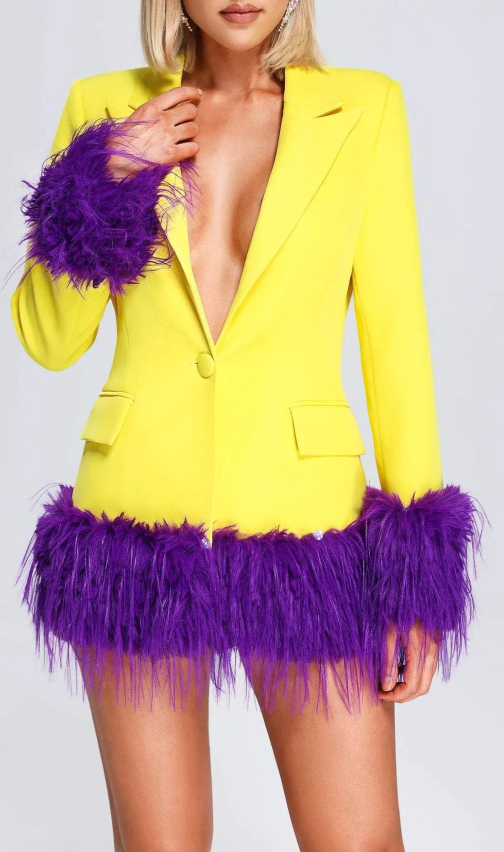 Anzu Feather Blazer Dress