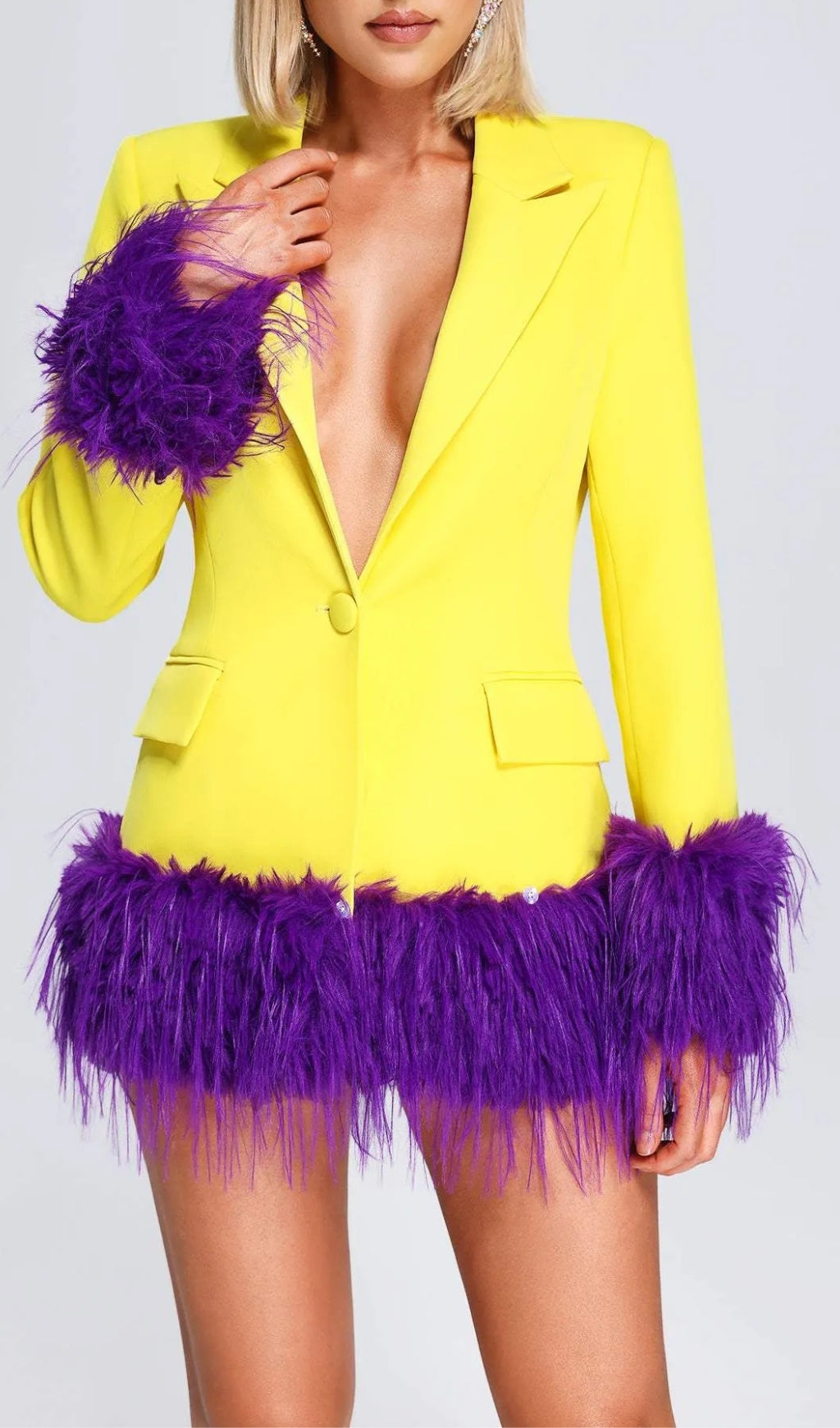 Anzu Feather Blazer Dress