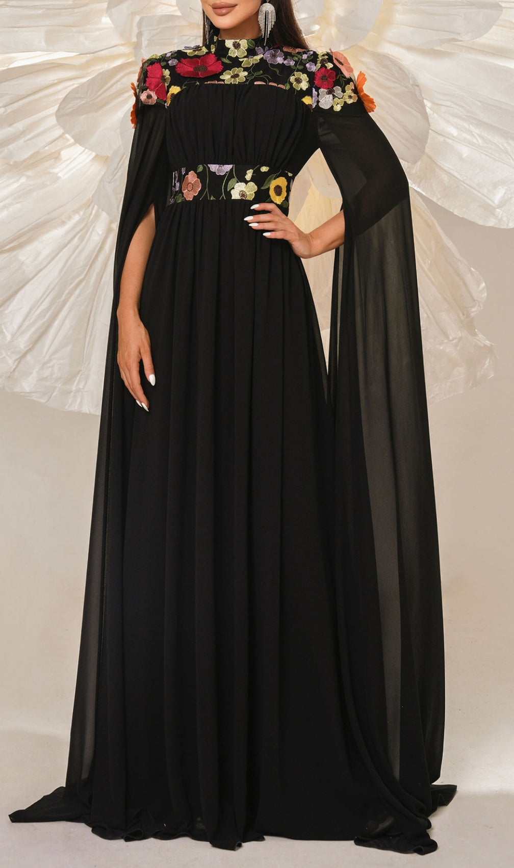 Catalina Flower Mesh Maxi Dress