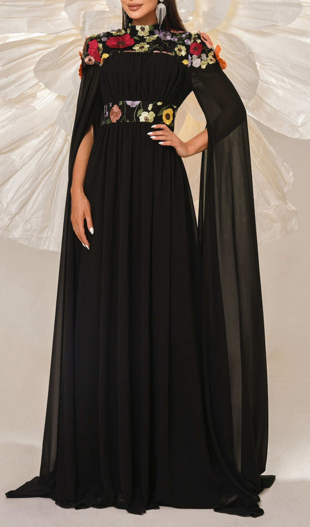 Catalina Flower Mesh Maxi Dress