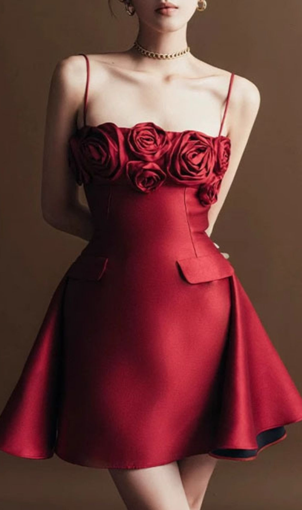 Emmie Red Flower Mini Dress