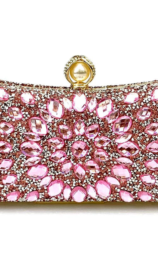 Multi Rhinestone Crystal Clutch