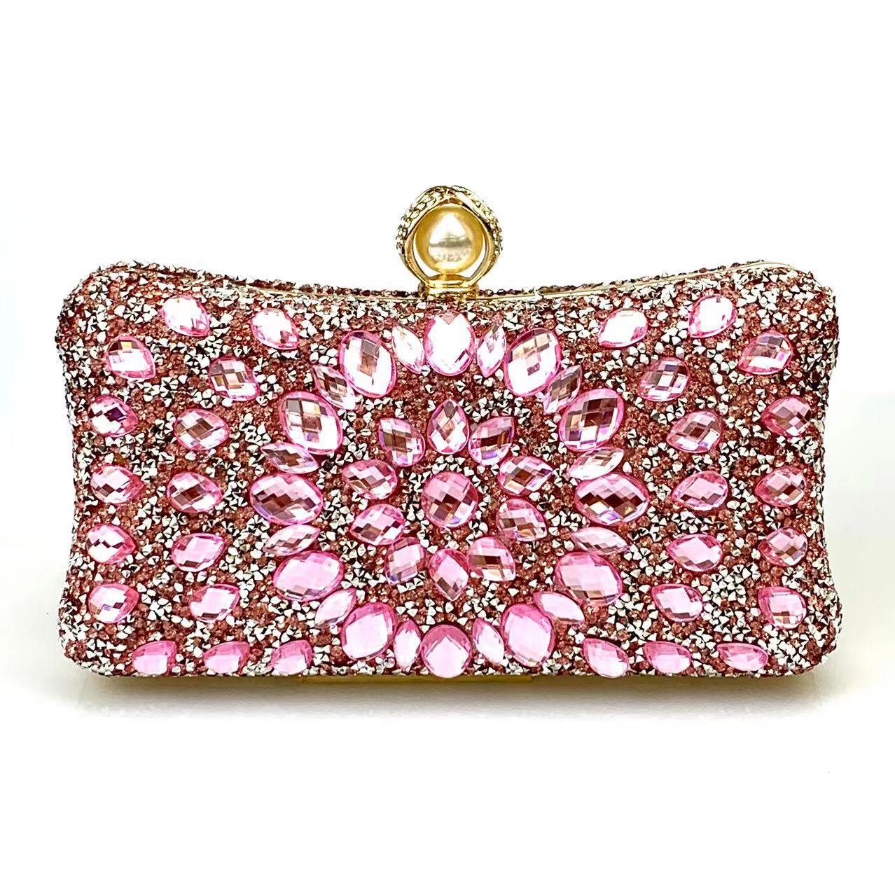 Multi Rhinestone Crystal Clutch