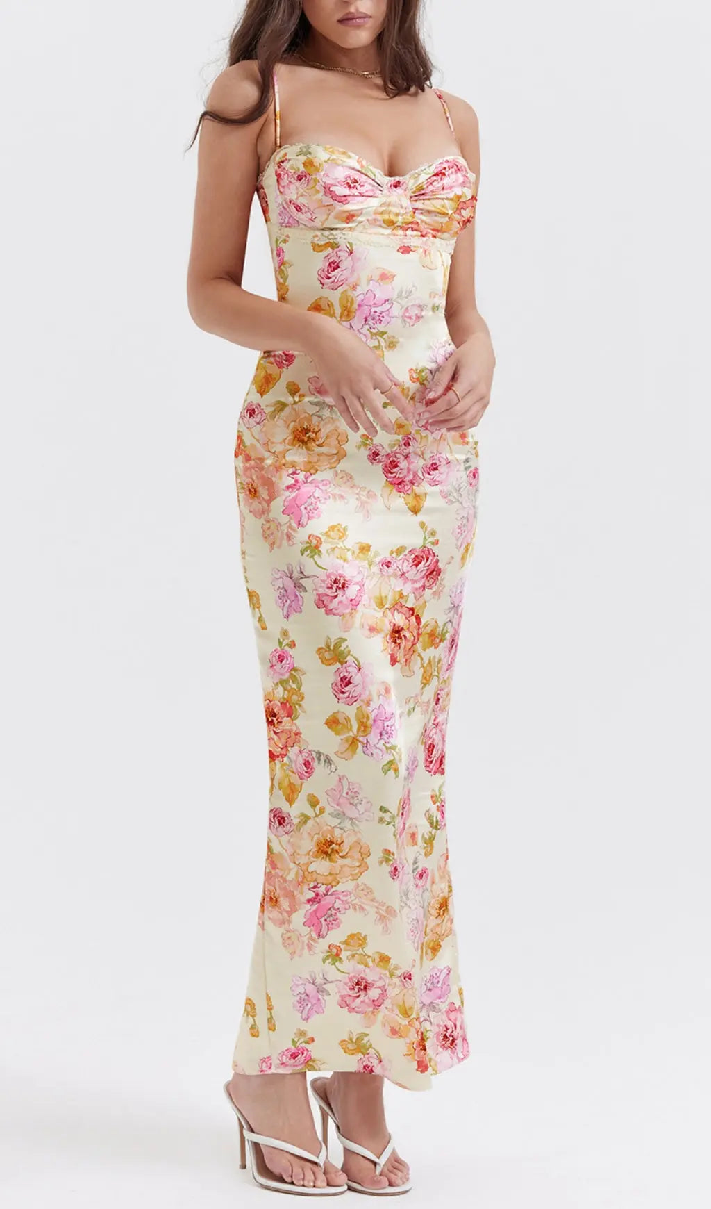 Ivory Floral Maxi Dress