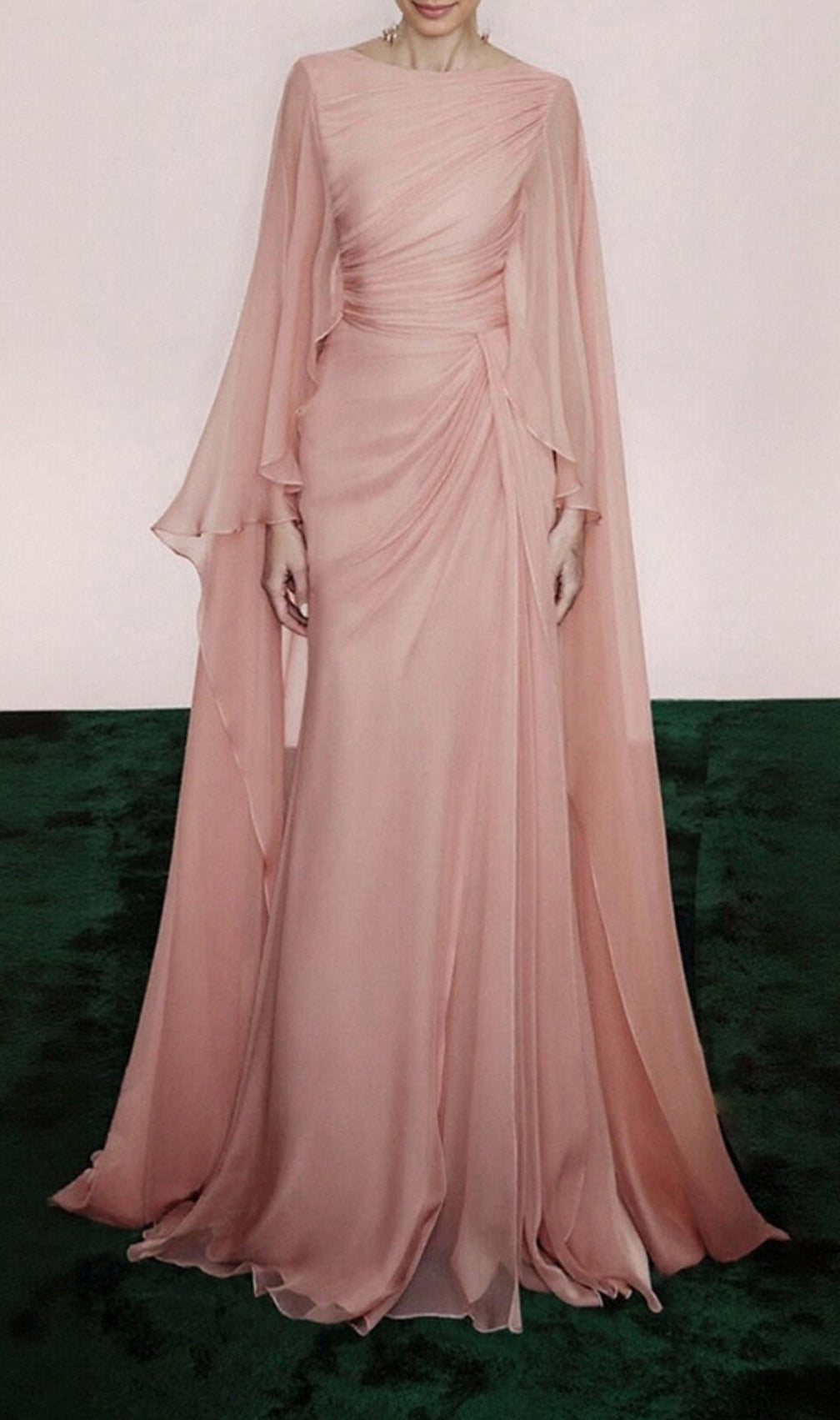 Kiyoye Pink Ruched Maxi Dress