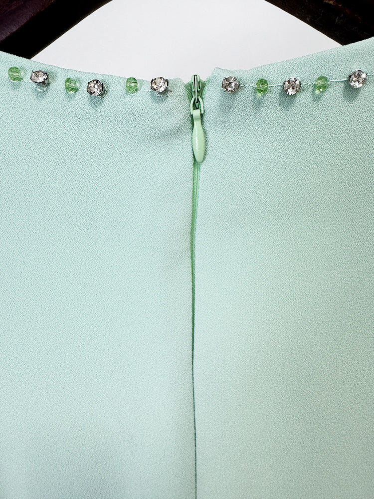 Glaucia Mint Embellished Maxi Dress