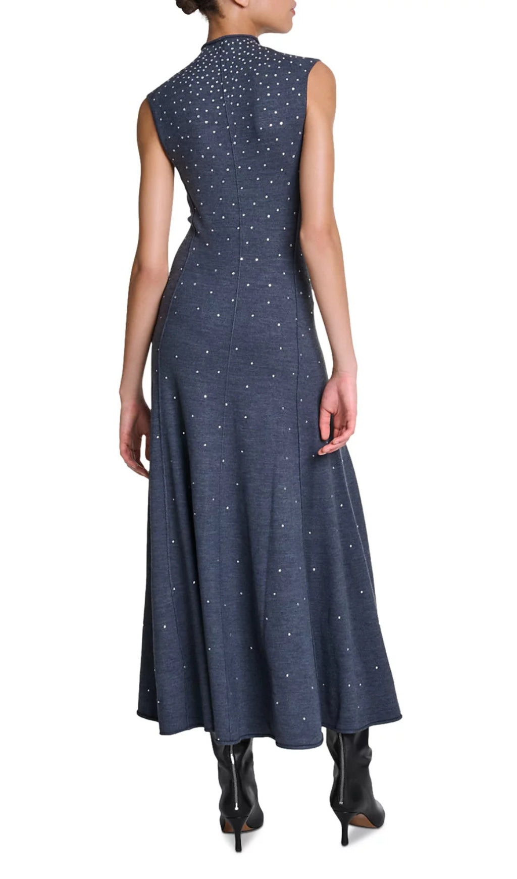Ristrassy Rhinestone Knit Maxi Dress