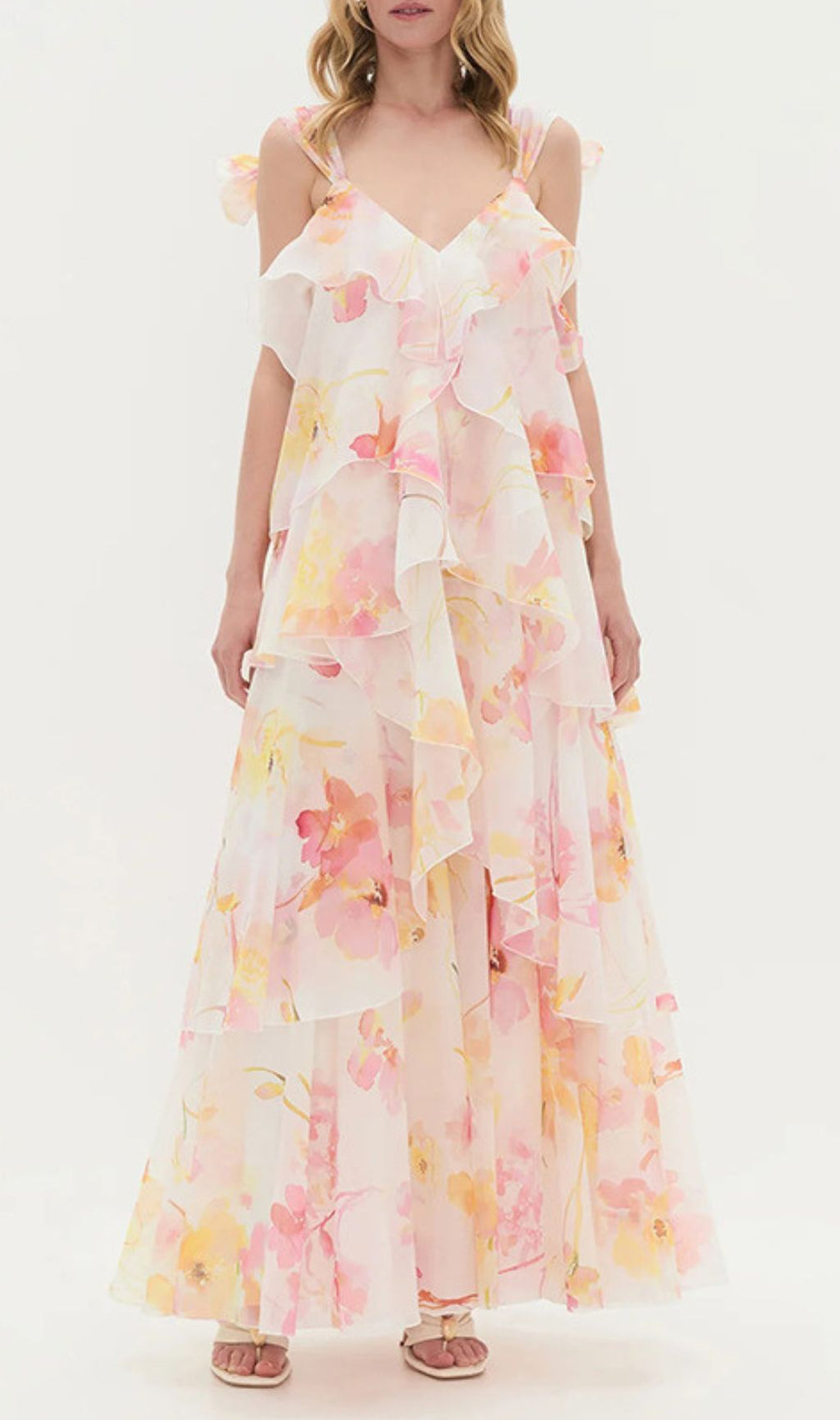 Harue Printed Ruffle Maxi Dress