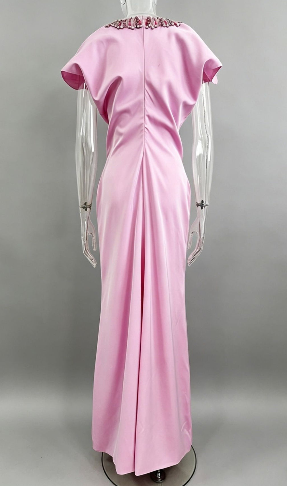 Krikor Pink Diamante Maxi Dress