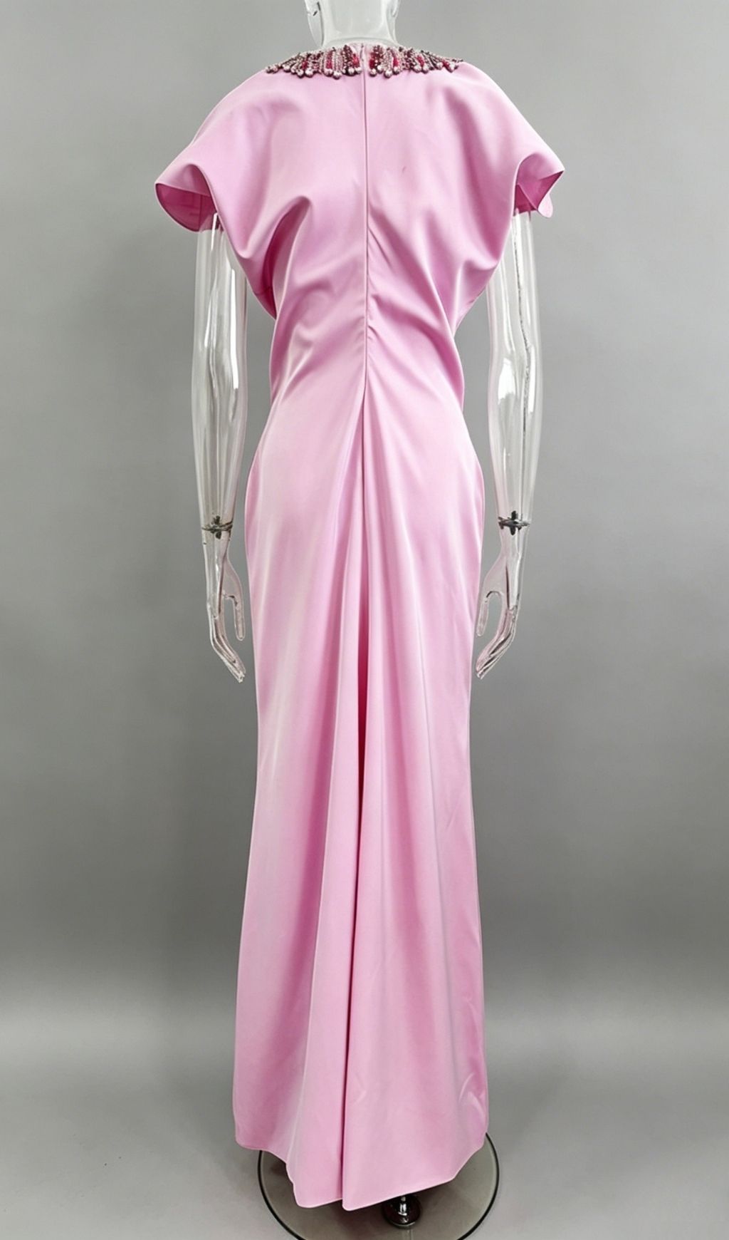 Krikor Pink Diamante Maxi Dress