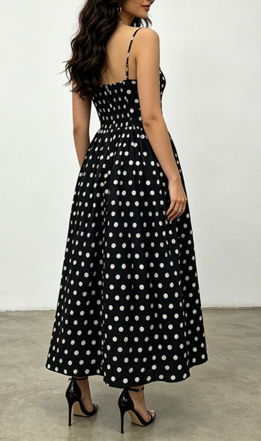 Klavdiya Strappy Dot Maxi Dress