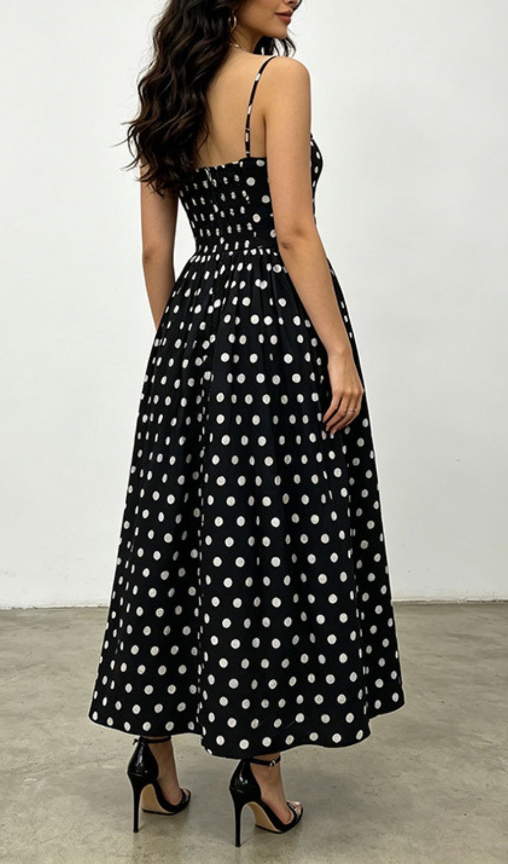 Klavdiya Strappy Dot Maxi Dress