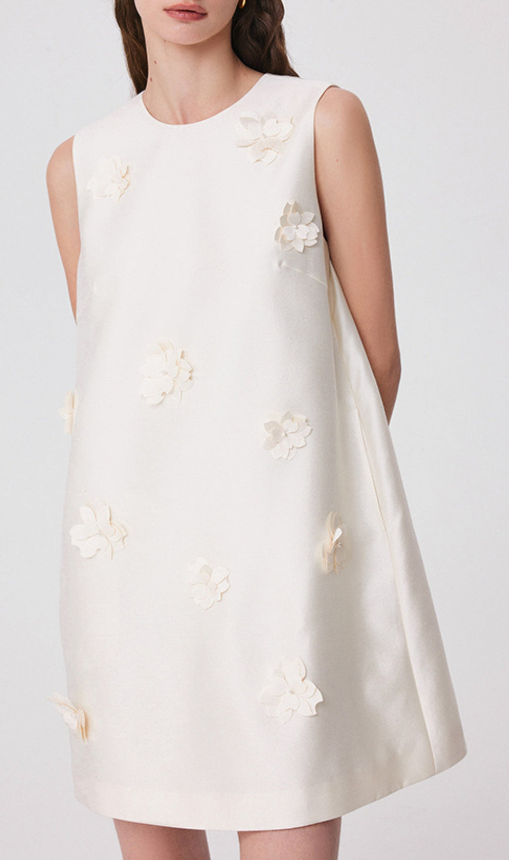 Annunciata Flower Embellished Mini Dress