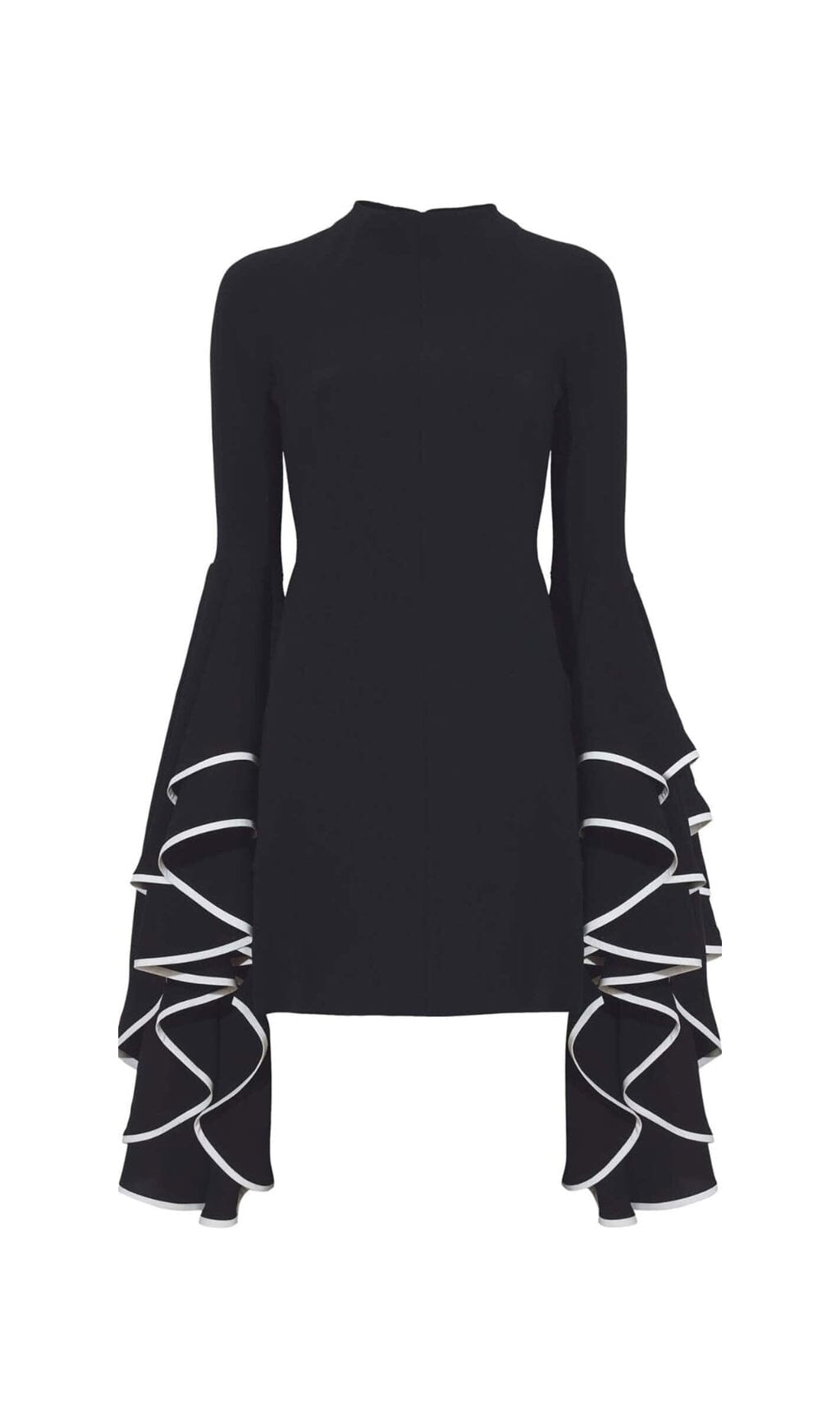 Ruffled Sleeve Mini Dress In Black