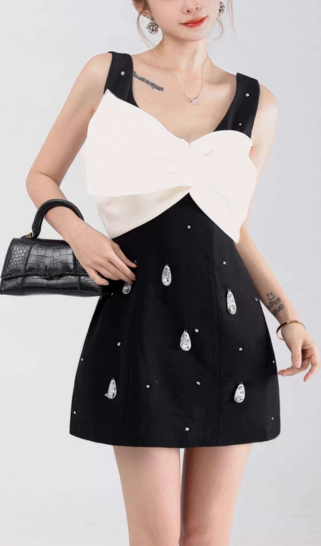 Alegria Bow Sleeveless Mini Dress