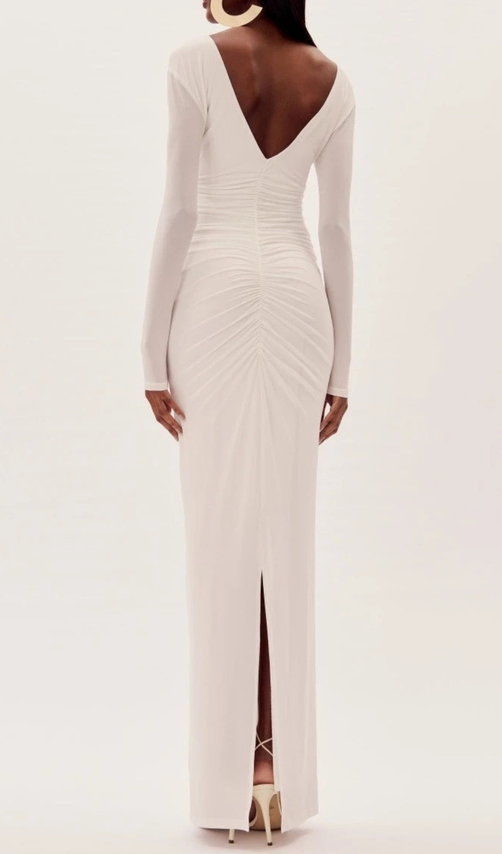 Everard White Flower Long Sleeve Maxi Dress