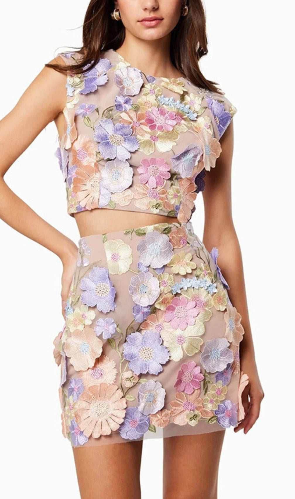 Aaden 3D Flower Embellished Skirt Set