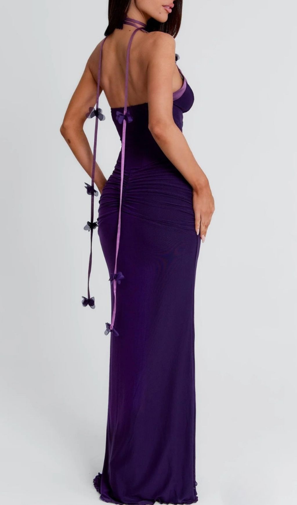 Korrine Violet Halter Maxi Dress