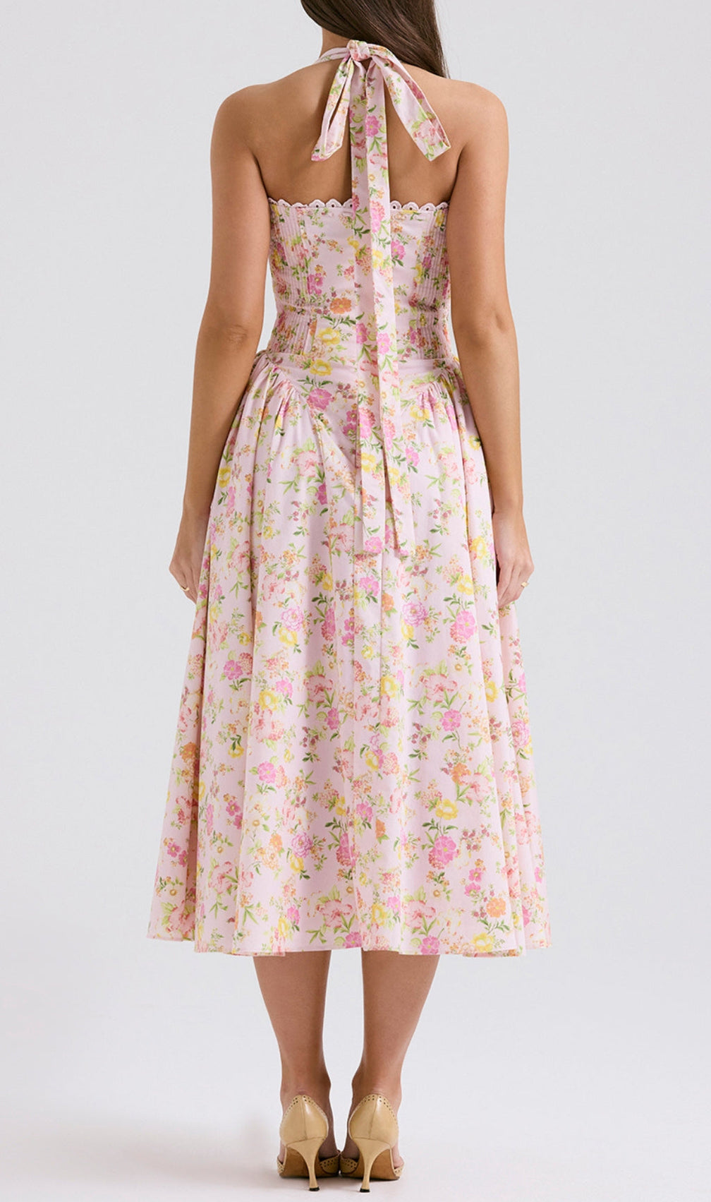 Allegro Pink Floral Midi Dress