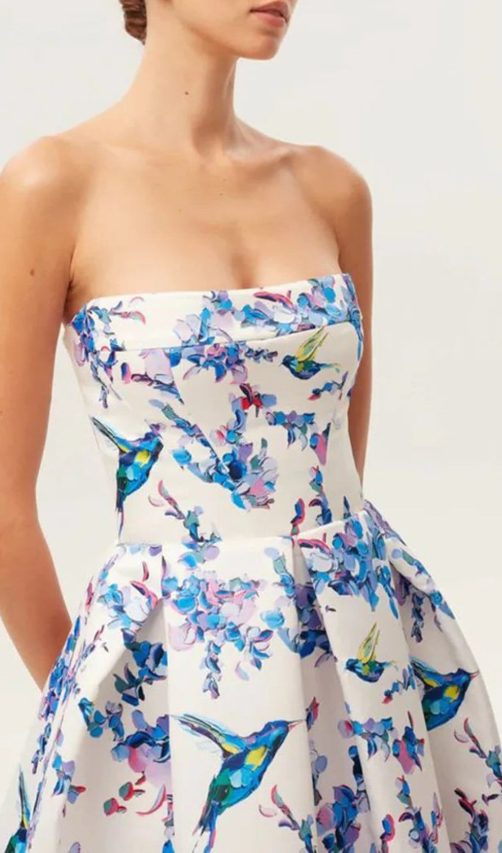 Bona Strapless Floral Corset A Line Midi Dress