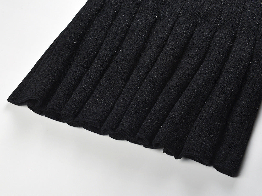 Chic Sparkle Tweed Pleated Mini Skirt | Day-to-Night Style