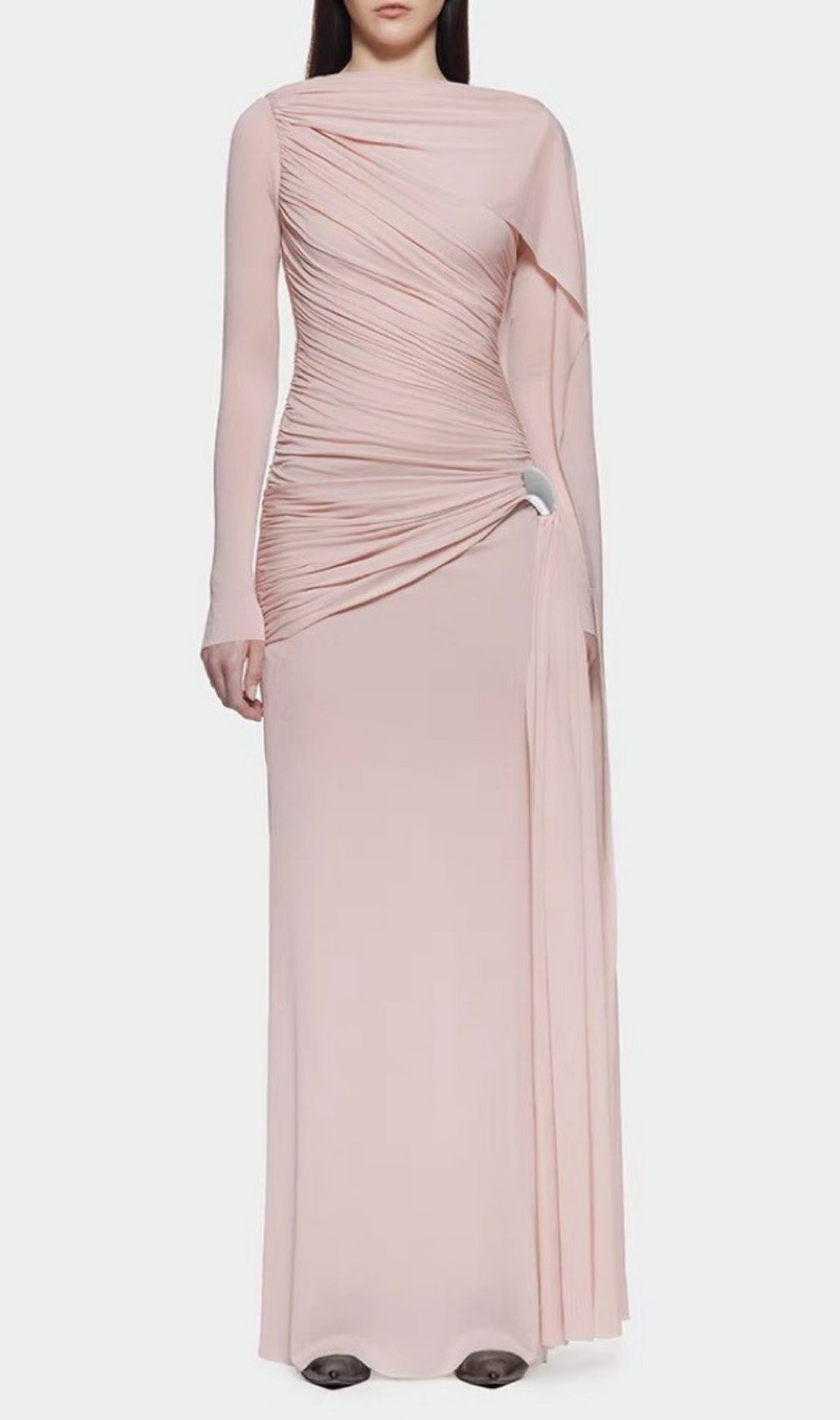 Hanayo Ruched Long Sleeve Maxi Dress