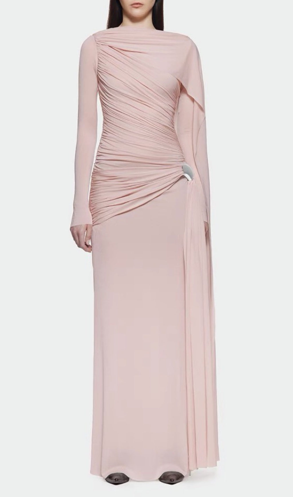 Hanayo Ruched Long Sleeve Maxi Dress