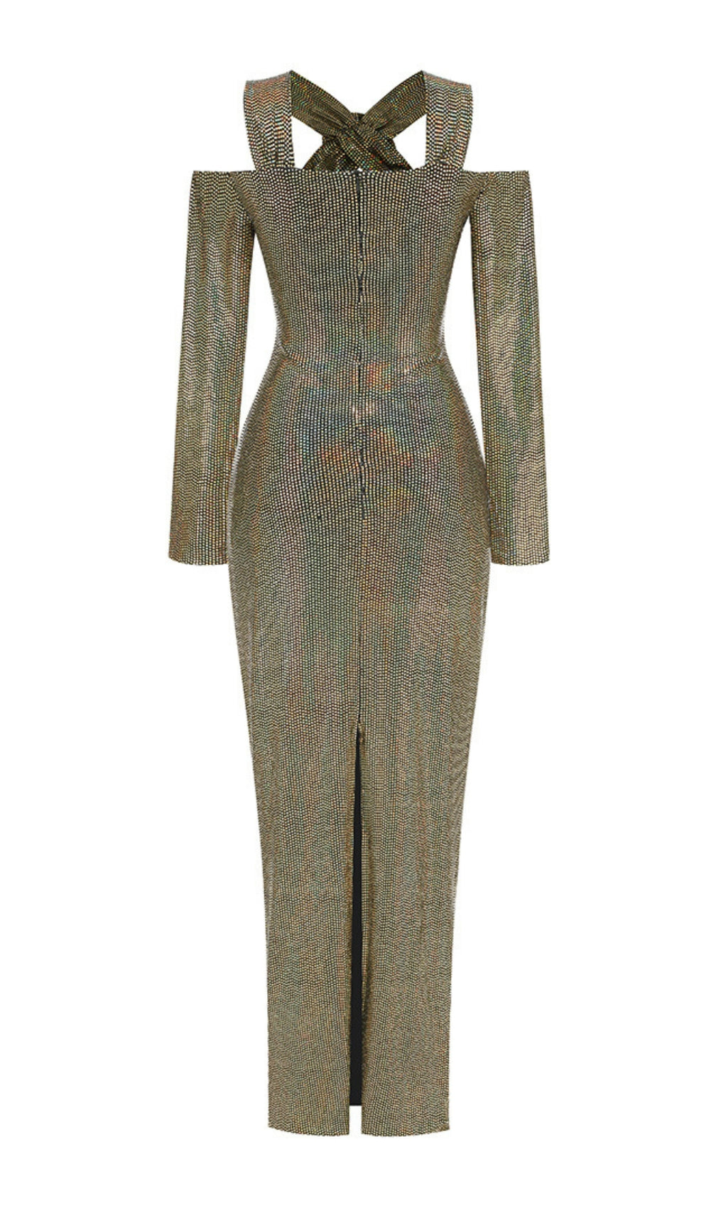 Benigno Flower Cutout Sequin Maxi Dress