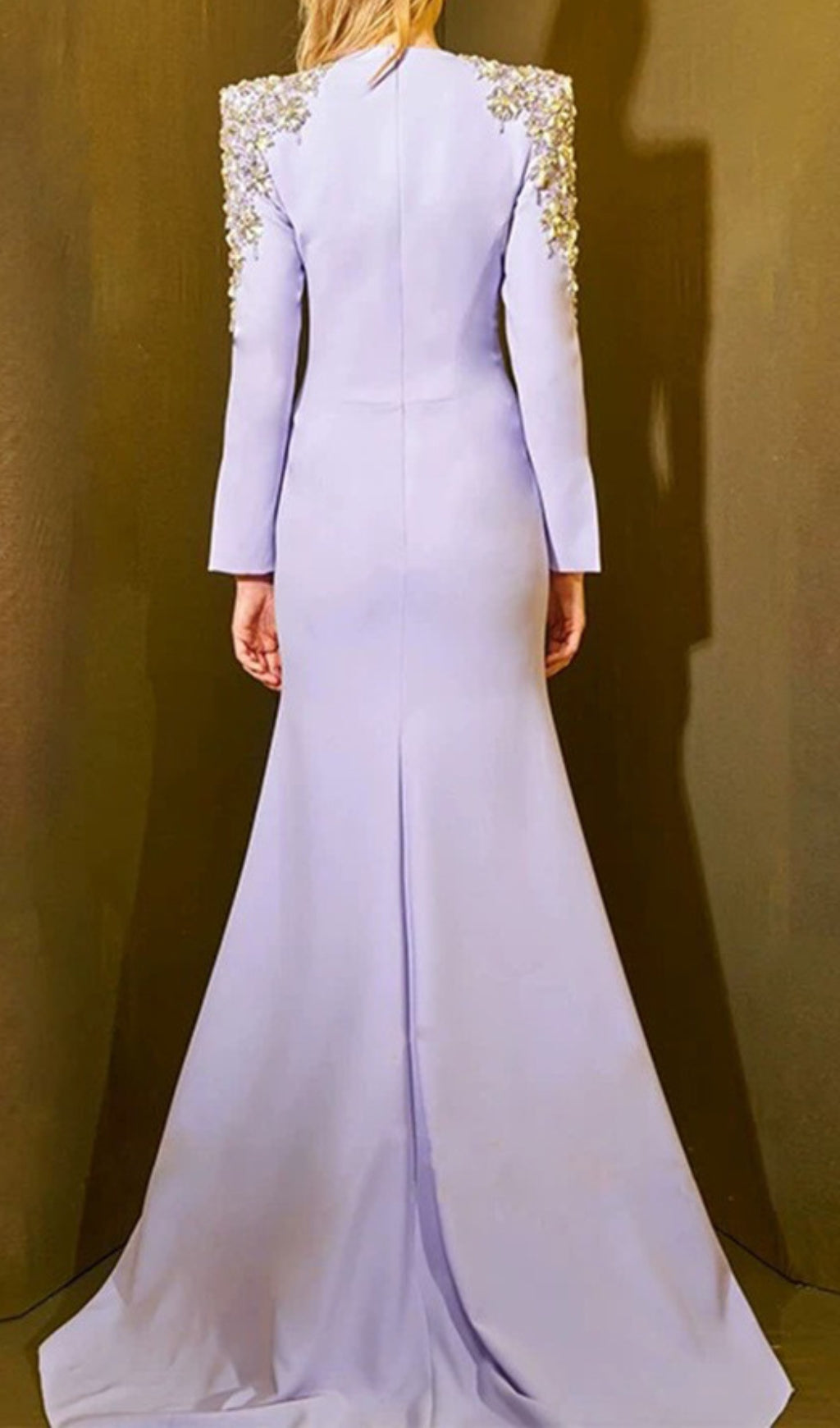 Darcie Purple V-Neck Long Sleeve Maxi Dress