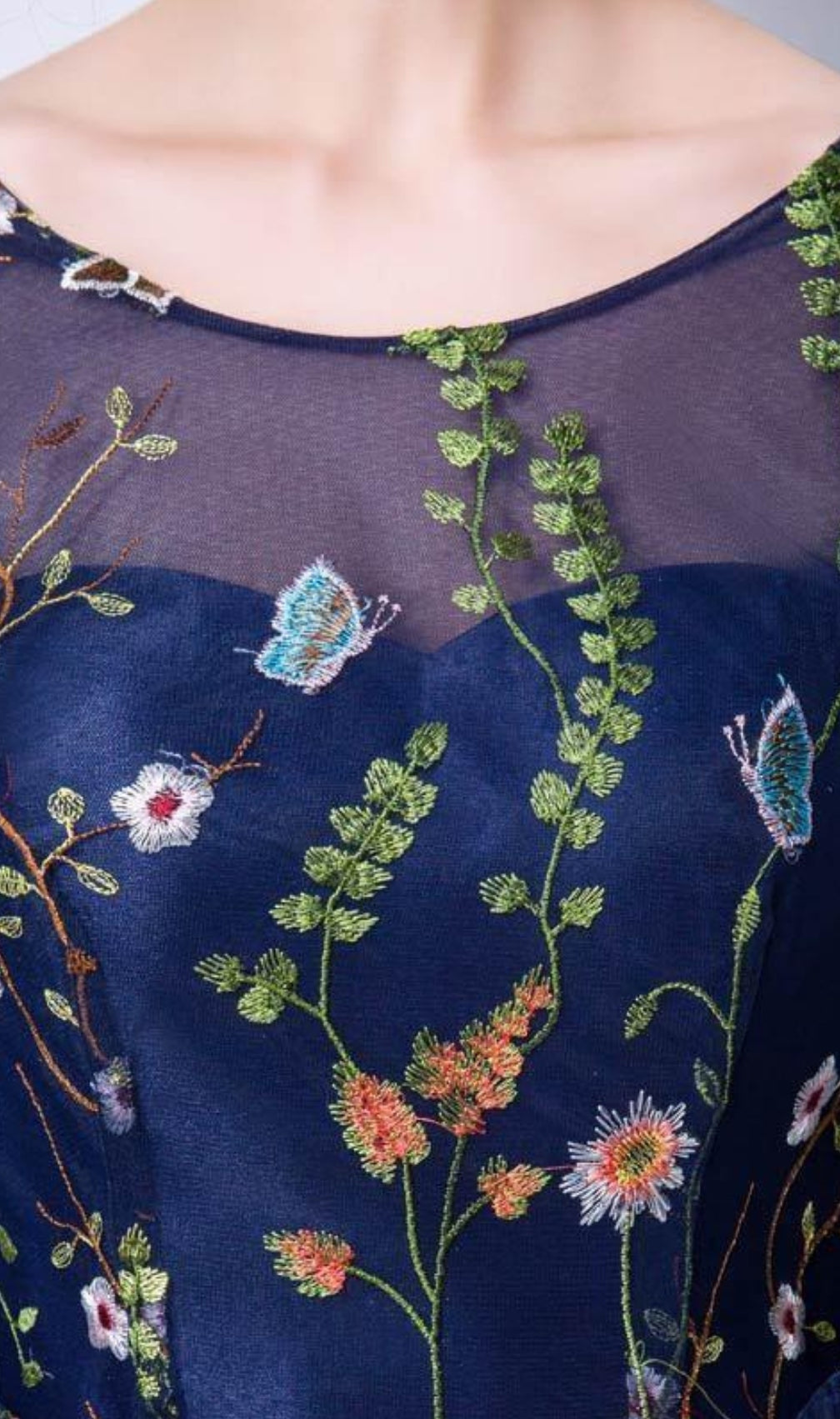 Daphne Flower Mesh Midi Dress