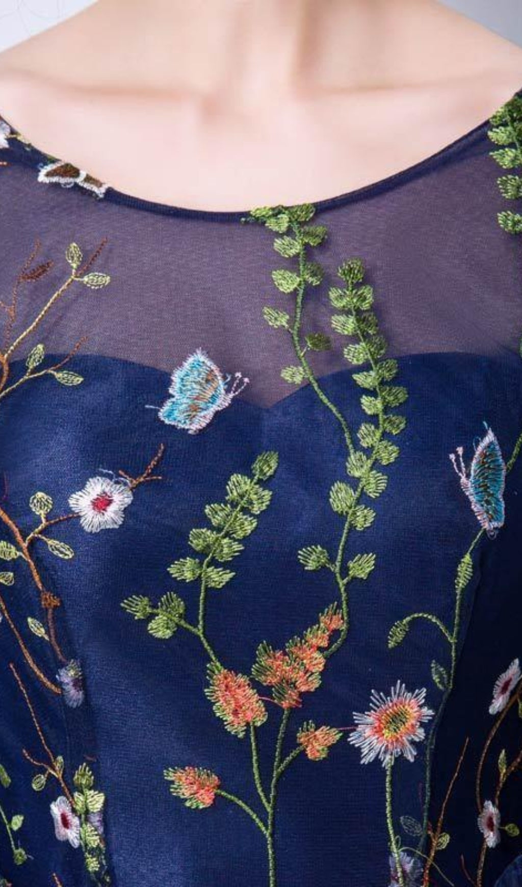 Daphne Flower Mesh Midi Dress